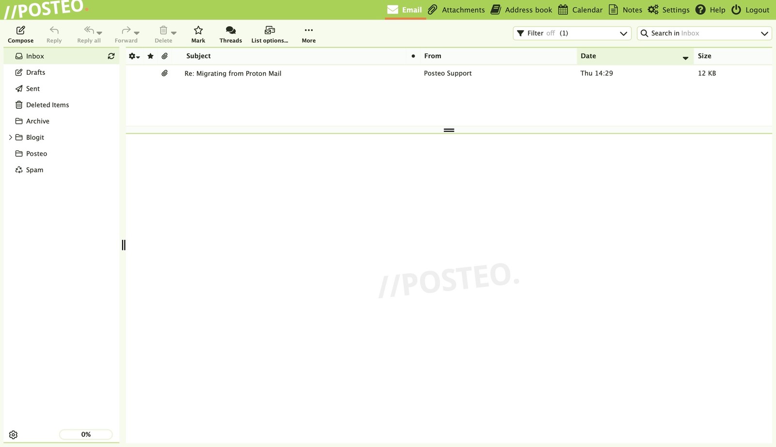 Posteo's web client