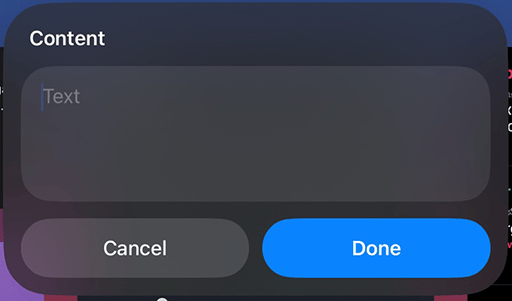 Status popup when the shortcut is run