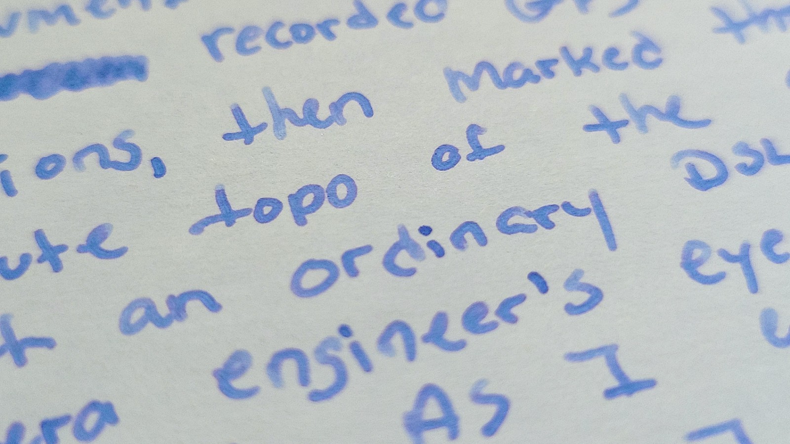Close up of the writing sample on Iroful