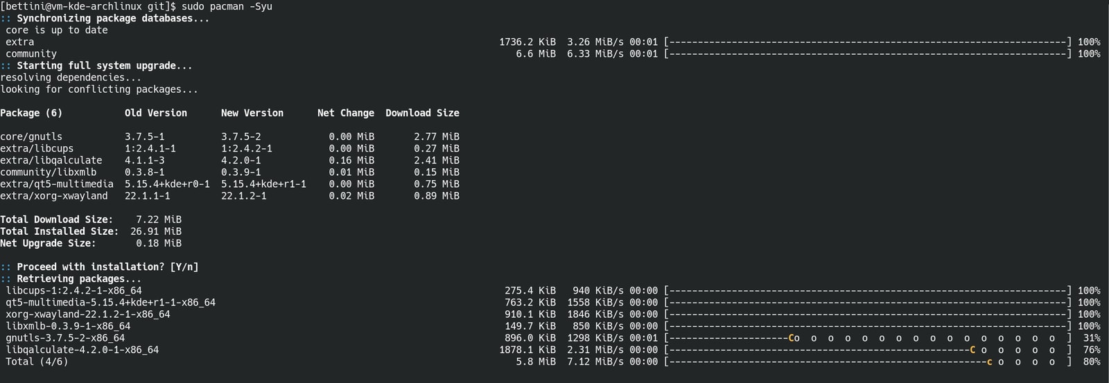 Yes - you can configure the Pacman package manager to have little ASCII Pacman eating pellets as a loading bar. Picture credit to Lorenzo Bettini.