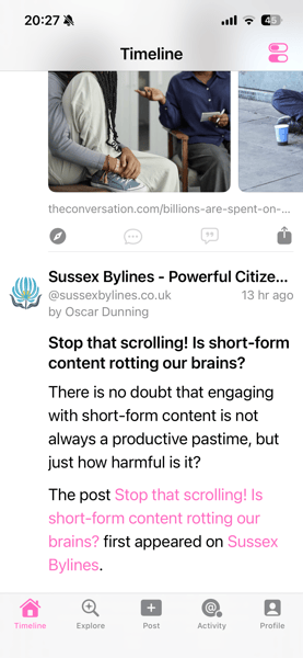 Timeline view