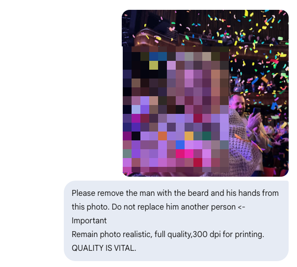 Using LLMs + Super Resolution to fix an image for print