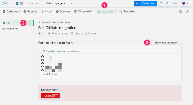 Adding another Github repository to Northflank