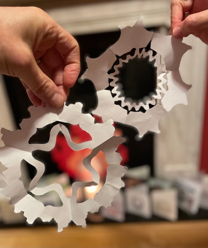 Making paper virus snowflakes ❄️