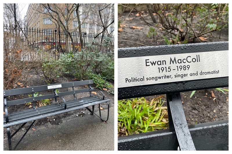 An empty bench in Russell Square