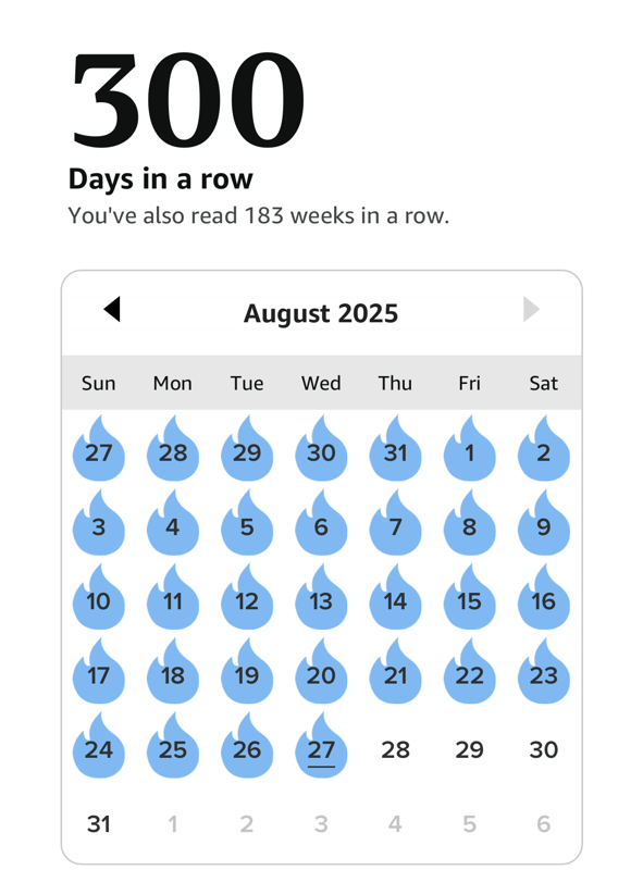 300 day reading streak