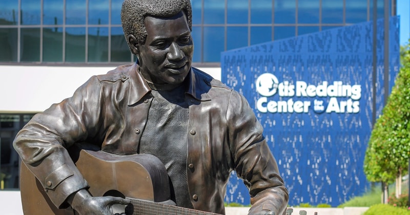 The Bronze Statue of Legendary Soul Singer Otis Redding