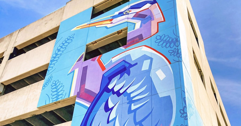 Great Blue Heron Mural by Artist Hannah Web